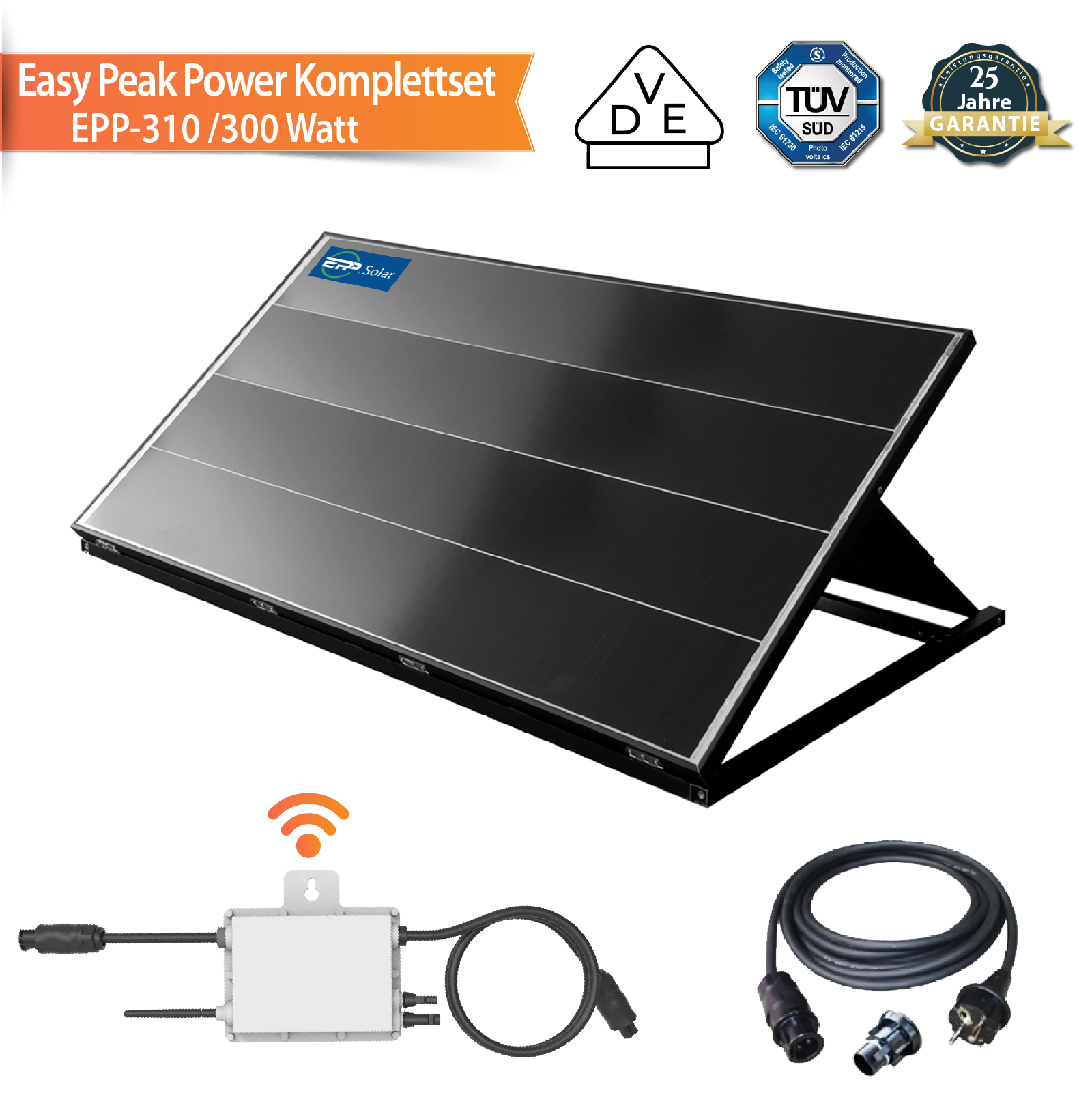 310W / 300 W Easy Peak power Balkonkraftwerk Photovoltaik Solaranlage Steckerfertig WIFI Smart - epp shop