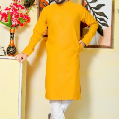 Gallant Haldi Yellow Men Cotton Kurta with Pyjama Profile Picture