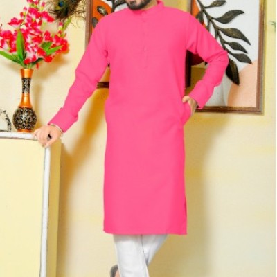 Gallant Pink Men Cotton Kurta with Pyjama Profile Picture