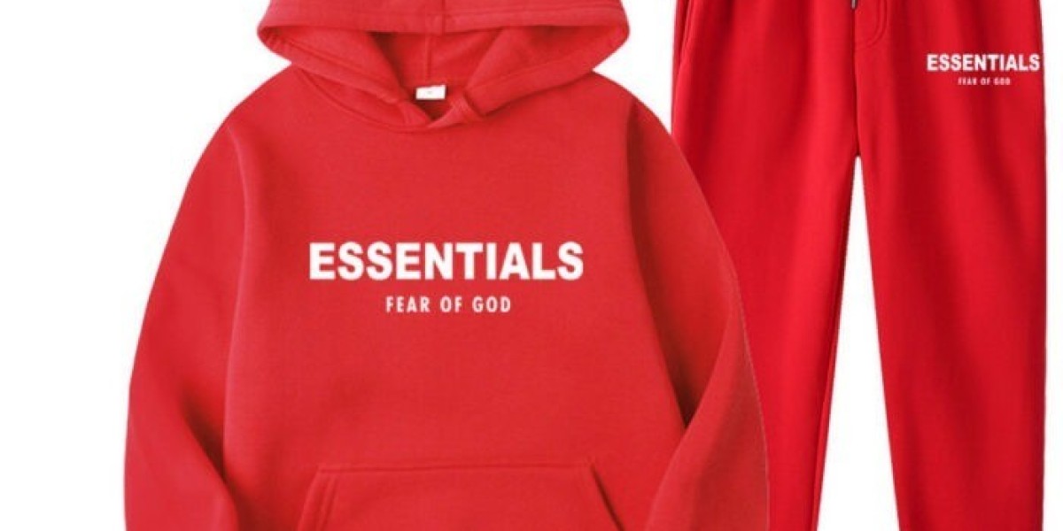 Essentials Hoodie Fear of God Red Tracksuit Top Quality