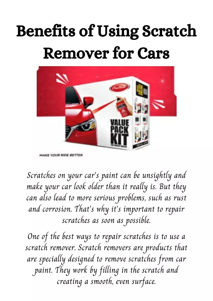 PPT - Benefits of Using Scratch Remover for Cars PowerPoint Presentation - ID:12613941