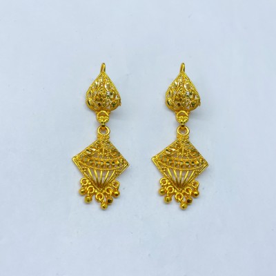 Leaf with Square Gold Earrings Profile Picture