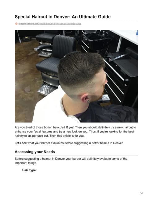 Special Haircut in Denver: An Ultimate Guide | PDF