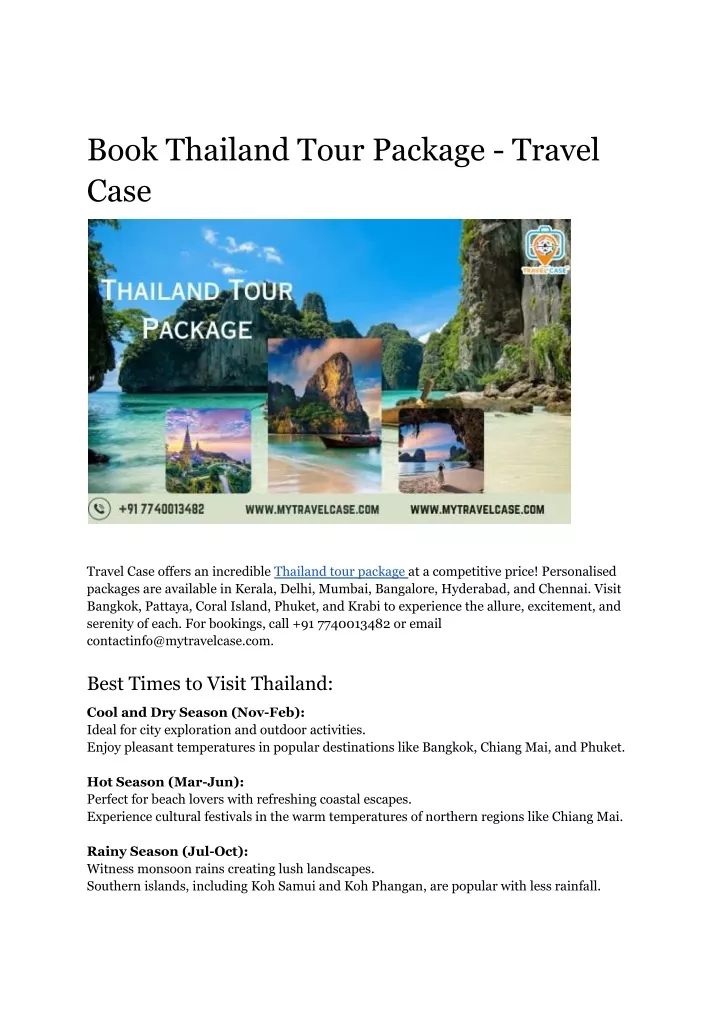 PPT - Book Thailand Tour Package - Travel Case PowerPoint Presentation - ID:12839227