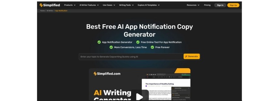 app notification ai writer Cover Image