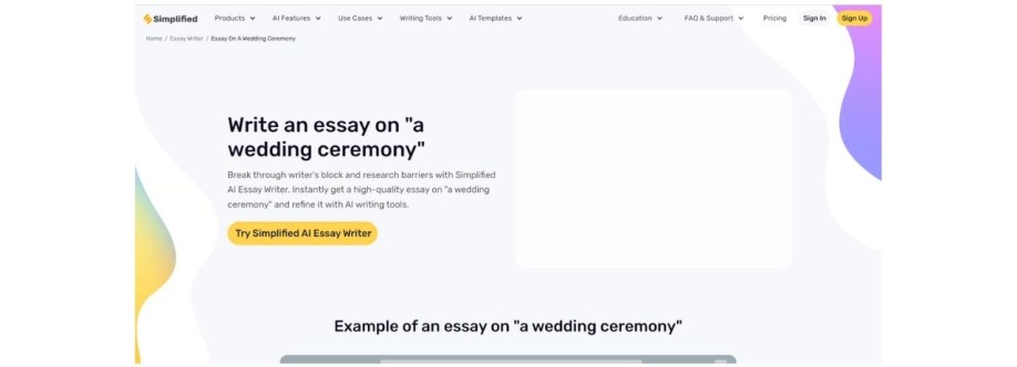 A Wedding Ceremony Essay Writer Cover Image