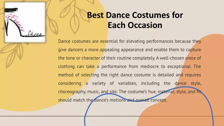 PPT - The Best Dance Costumes for Each Occasion PowerPoint Presentation - ID:13081710