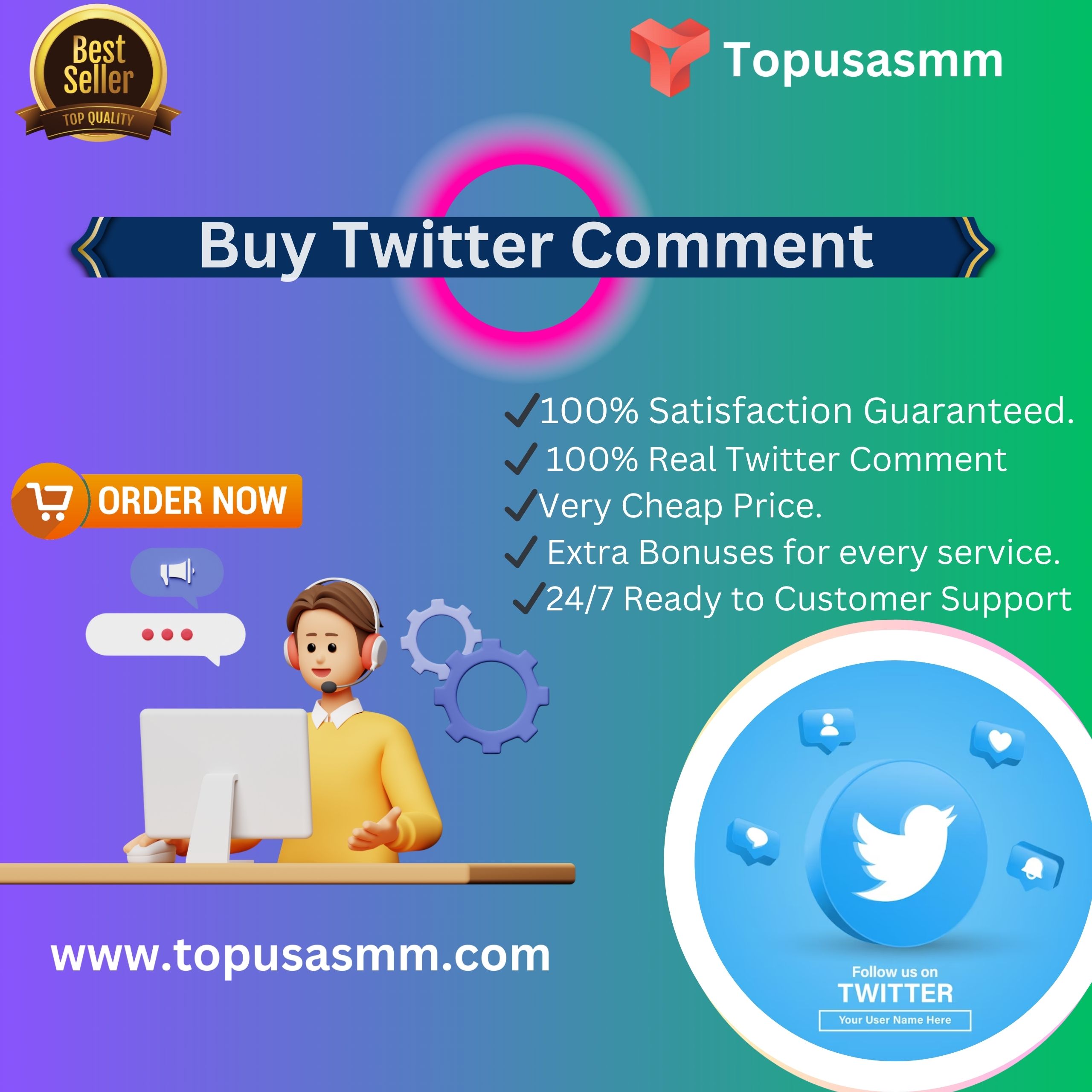 Buy Twitter Comments - 100% Real & Cheap price
