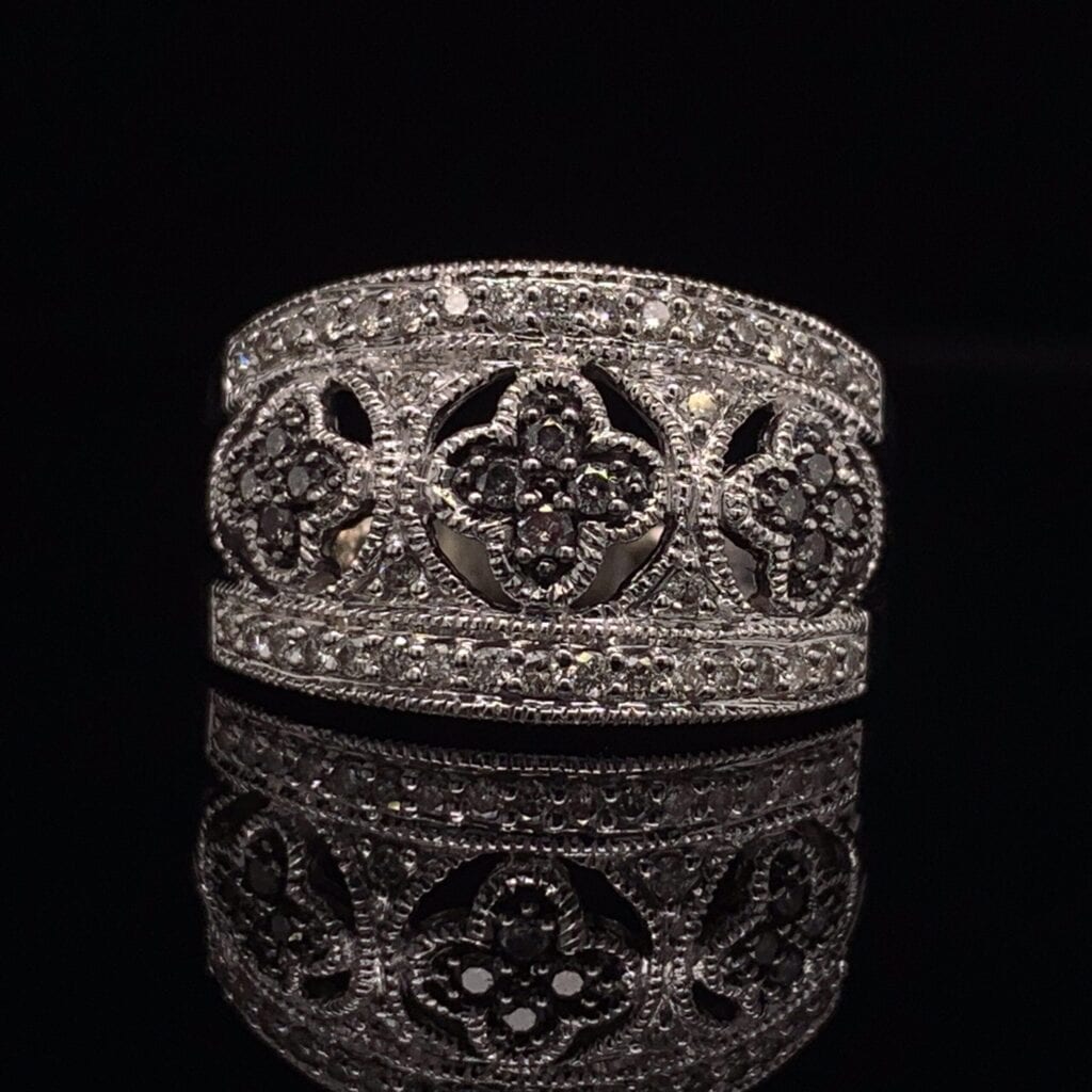 Shop 14k White Gold Black Diamond Ring | Diamond Exchange Dallas
